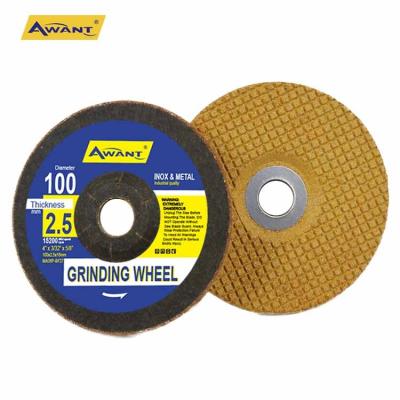 China Flexible Grinding Wheel 4 Inch 100mm Aluminum Grinding Wheel With For Cast One Metal Stainless Steel Mesh Yellow T27 Grit 36 ​​120 Awant for sale