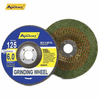 China 125mm Aluminum Grinding Wheel 5 Inch Grinding Wheel For Stainless Steel Metal Cast Iron Half Mesh Green T27 Grit 24 80 Awant Inox for sale