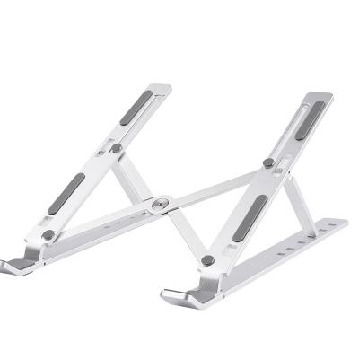 China Adjustable Laptop Stand (Size) Aluminum Alloy Portable Solid Build Laptop Stand Adjustable Laptop Stand for Bed Tablet Silver Computer for sale