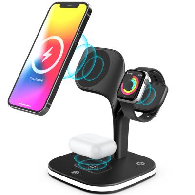 China Mobile Phone Watch Earphone Charging 3 in 1 Magnetic Wireless Charger for Iphone 13 Wireless Charger 12/Watch/Headphones Compatible for Apple Products Fast Radio for sale