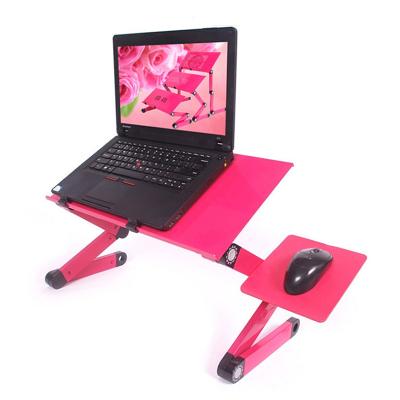 China Foldable Height Adjustable Portable Laptop Table Folding Adjustable Computer Desk Table With Mouse Pad for sale