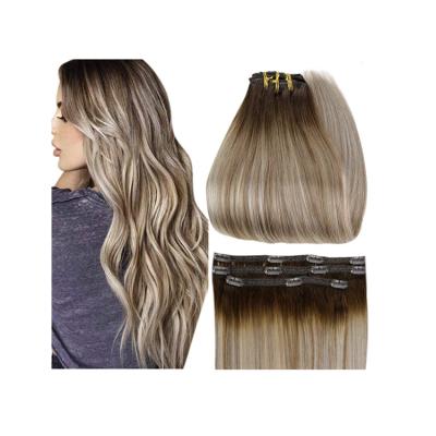 중국 Wholesale High Quality Soft Blonde Hair Clip In Hair 100% Hair Extensions Made In China 판매용