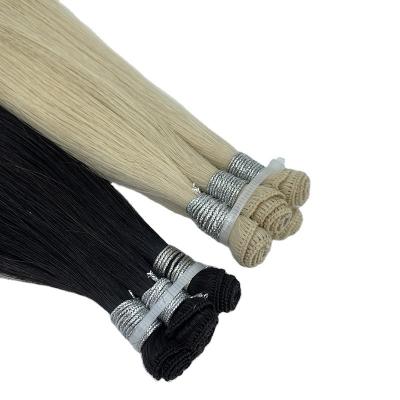 China Factory Direct Sales Silky Soft Soft Natural Virgin Hair Extension And Hand Tied Hair Weft Hair Extensions Te koop