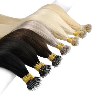 China Soft Smooth Thick Ready For Shipping Nano Ring Human Hair Extensions Virgin/Remy Hair Nano Hair Extensions Te koop