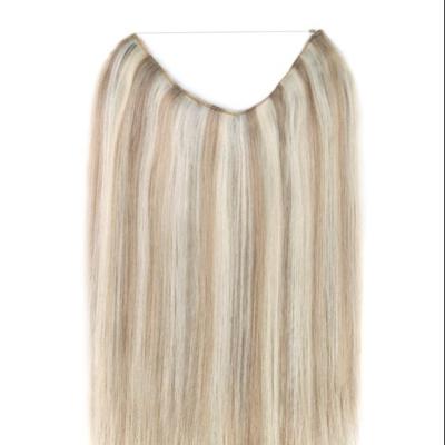 China Soft factory selling halo hair extensions unprocessed one piece remy hair invisible yarn halo hair zu verkaufen