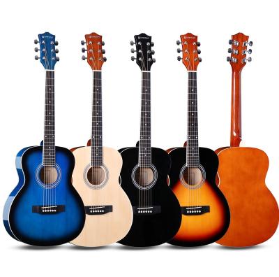 China Basswood 36 Inch Small String Steel Cheap Travel Kids Acoustic Guitar Wholesale Guitar 36 for sale