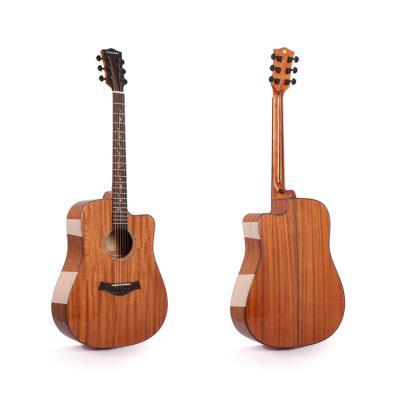 China ChinaFactory Custom Made Mahogany Handmade All Manhogany Solid Acoustic Electric Guitar for sale