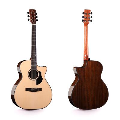 China Walnut China Musical Instruments 41inch Cutaway Semi Acoustic Electric Guitar for sale