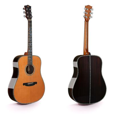 China Cedar China Handmade All Solid Acoustic Guitar Solid Wood Electric Guitar with Case, All Solid Guitar for sale