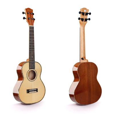 China Solid spruce musical instruments wholesale solid spruce wood ukulele 26 inch tenor ukulele for sale