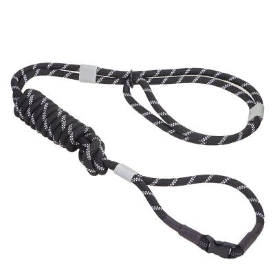 China Custom Made DETACHED Luxury Plain Large Heavy Duty Strong Tangle Free Reflective Nylon Webbing Premium Dog Leash for sale