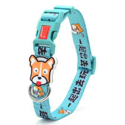 China Shenzhen Factory Cotton Pet Supplies Personalized Luxury Leash Custom Durable Pretty Strap Pattern Matched Dog Collar for sale