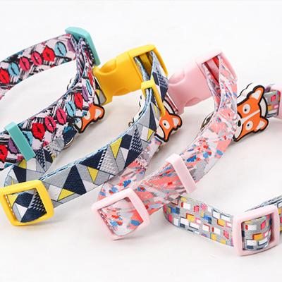 China Custom Fashion Heat Transfer Sublimation Printed Dog Collar Leash Personalized Logo Adjustable Set for sale