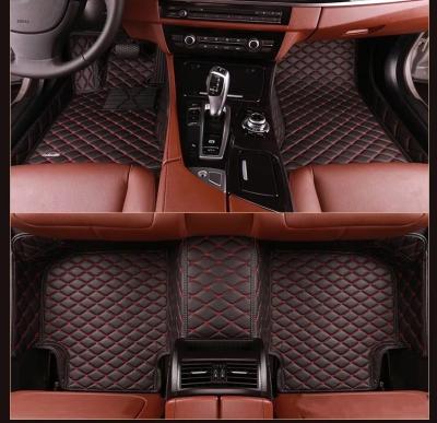 China Mats Leather Customs Made 95% Luxury Full Coverage Car Interior Protection Dustproof Waterproof Mats Black Patterns With Red Lines for sale