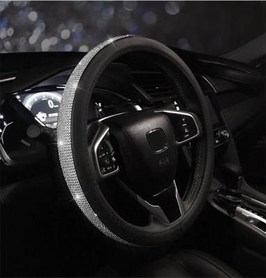 China Fashionable Durable Bling Crystal Diamond Car Steering Wheel Covers Universal Fit for sale