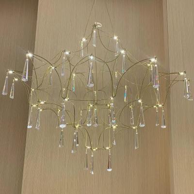 China ECOJAS CL-003 Modern Creative Decorative Design Chandelier Stainless Steel Sparkle Flower Ball LED Chandelier LED Pendant Light for sale