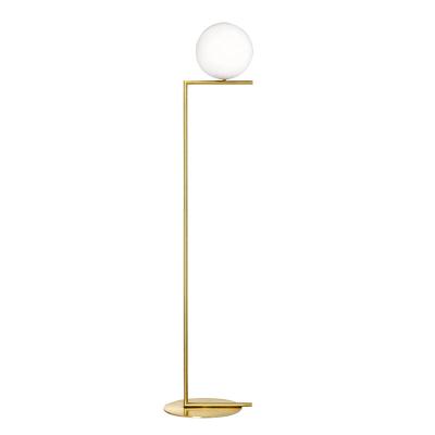 China ECOJAS 9137F/S Modern Gold Round Floor Lamps Glass Standing Modern Home Decor E27 Indoor Ground Light Indoor Ground Light for sale