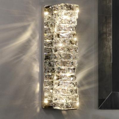 China ECOJAS Modern Hot Selling Modern Luxury Crystal Wall Lamp Hotel Engineering Bedroom Villa KTV Wall Lamp for sale