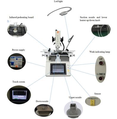 China Independent 3 Heating Zones Manual BGA Rework Machine WDS 520 for 10mm PCB for sale