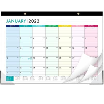 China Christmas Trendy 2022 Custom Printing Large Cardboard Wall Calendar for Office Supplies Desk Weekly Planners for sale