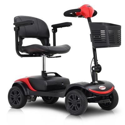 China USA Unisex Free Shipping All Rear Wheels Terrain Mobility Scooter 4 Rear Wheels Suspension Mobility Folding Electric Mobility Scooter for sale