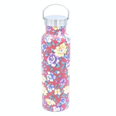 China Sustainable Wholesale Customized Vacuum Insulated Stainless Steel Water Bottle 600ml With Multiple Cup Lid for sale