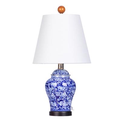 China 2022 Handcrafted Blue And White Chinese Designer Bedroom Bedside Lamp Decoration Table Lamp Household Table Lamp Porcelain Small for sale