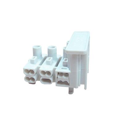 China Quick Connecting Wires FTB5 3 Pole Screwless Fuse Terminal Block With Earthing Plate for sale