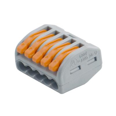 China Power Wago 222-415 5 Hole Plug Connecting Terminals To Wire 2.5mm2 for sale