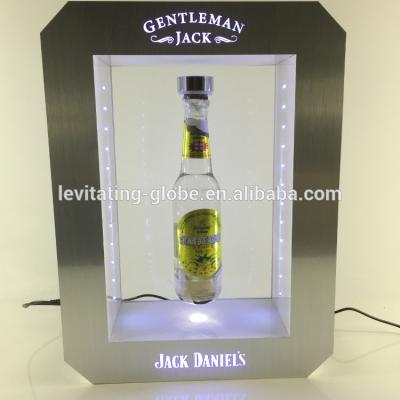 China Levitation and rotation in the air 2016 creative bottle display, led lighting floating bottle beer display rack for sale