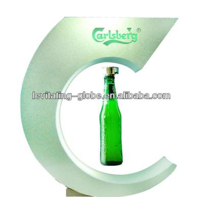 China Modern High Tech C Shape Advertising Floating Bottle Display Stand for sale