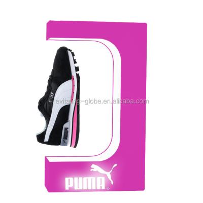 China Levitating and rotating adversting new display ideas for shoes, amazing acrylics led lighting shoes display rack for sale