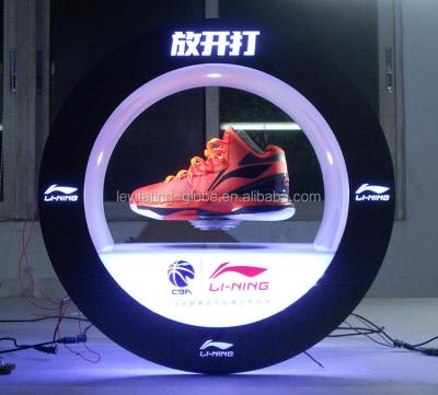 China Levitating and Rotating Spinning Acrylic Led Lighting Display Levitating Shoes for sale