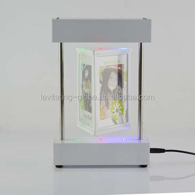 China Levitation and rotation in the air design valentine's day gift special items, high quality CE certificates led lighting acrylics floating picture photo frame for sale