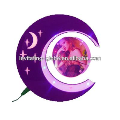 China World Moon Shape Design with LED Light Magnetic Floating Photo Frame for sale