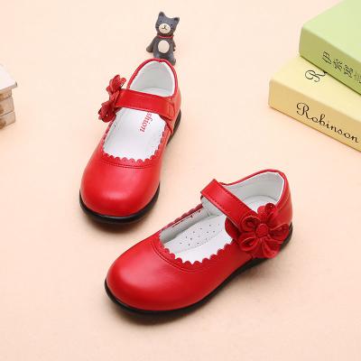 China Durable School PU Red Pink White Shoes For Girls Girls Shoes Kids New PU School Black Shoes For Girl for sale