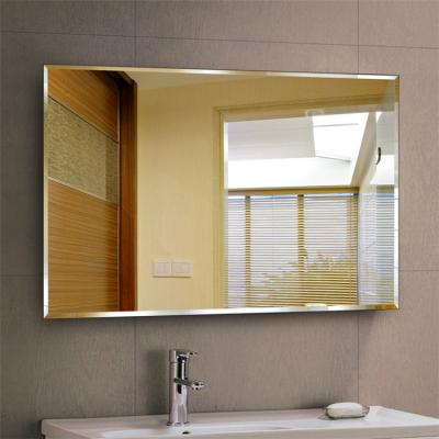 China Eco-friendly Simple Frameless Rectangular Makeup Mirror Square Corner Bathroom Mirror 60 x 70cm for sale