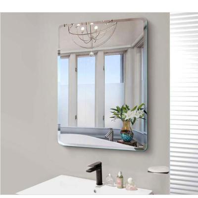 China Simple Frameless Makeup Mirror Magnifying Rectangular Mirror Rounded Bathroom Mirror 60 x 70cm for sale