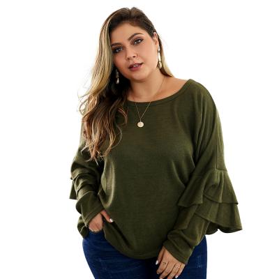 China 2021 Falls/Winters Anti Shrink Round Neck Solid Sweaters Plus Size Sweaters For Fat Women for sale