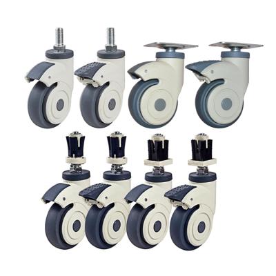 China Medical Device Wheels JQ Caster 75mm 100mm Dia Full Plastic Swivel Caster Wheels For Medical Trolley for sale