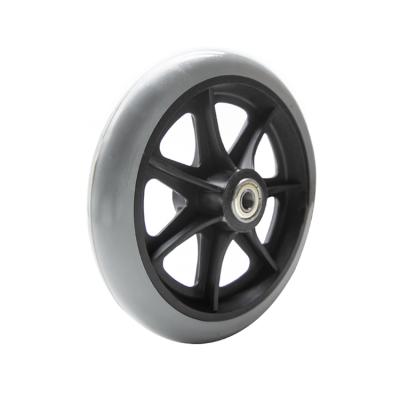 China Wheelchair JQ Caster 6 Inch PVC 150mm Solid Plastic Wheelchair Front Bearing Wheel for sale