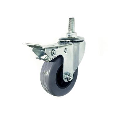 China Hotels Factory Price Gray 3 Inch PP Screw Down Swivel Locking Caster Wheels for sale