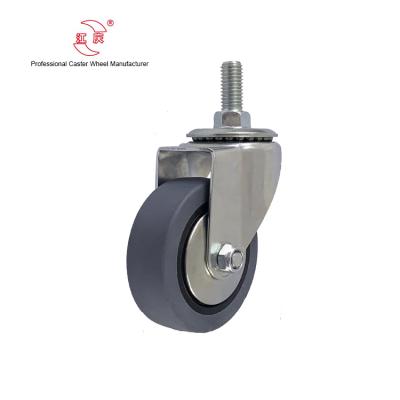 China JQ Low Noise Caster Small Gray TPR 3 Inch Swivel Casters To Accompany Chair for sale