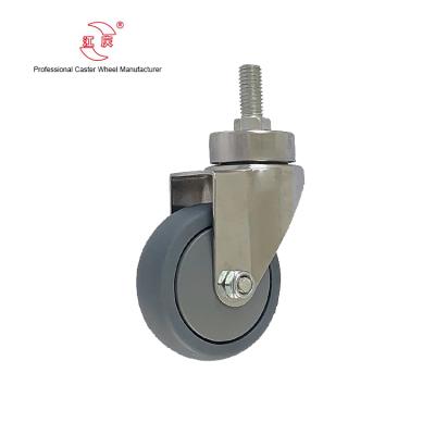 China Traditional JQ Caster 3 Inch Gray TPR Mute Furniture Caster Wheel For Medical Trolley for sale