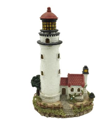 China Europe Polyresin Solar LED Sculpture Lights Resin Lighthouse for sale