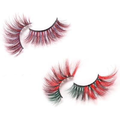 China Reusable Lasheswholesale Customized Colorful Hand Made 25mm Mink Magnetic Eyelash for sale