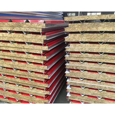 China Fire Resistant And Durable Stain Supplies 50mm Rock Wool Sandwich Roof Panels For Prefab House for sale