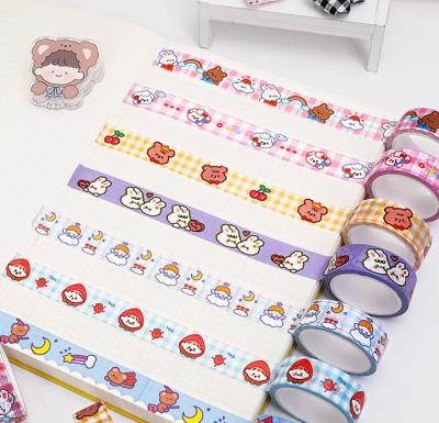 China Cute sticker box washi girl tape wholesale cartoon diary heat resistant custom printing decorative book with washi tape for sale