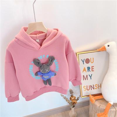 China YAJIANUO Girls Winter Cute Rabbit Anti Shrink Clothing Colorful Brushed Sweatshirts Hoodies and Sweatshirts for sale