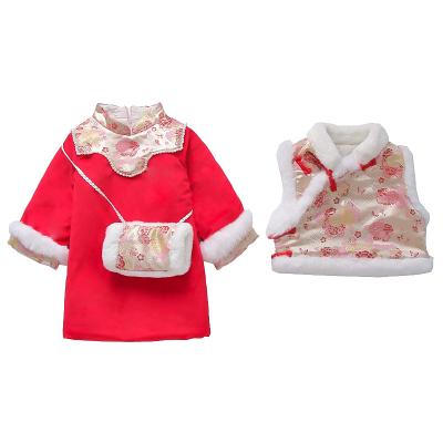 China Custom Chinese Style YAJIANUO Factory Traditional Chinese Clothing Thicken Toddler Babies Dressing Sets for sale